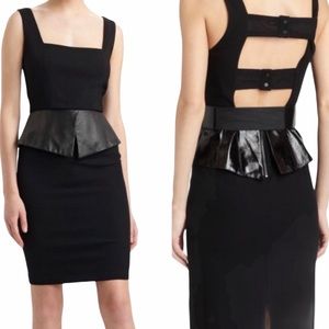 Alice + Olivia "Maddy" Peplum Lattice Back Dress